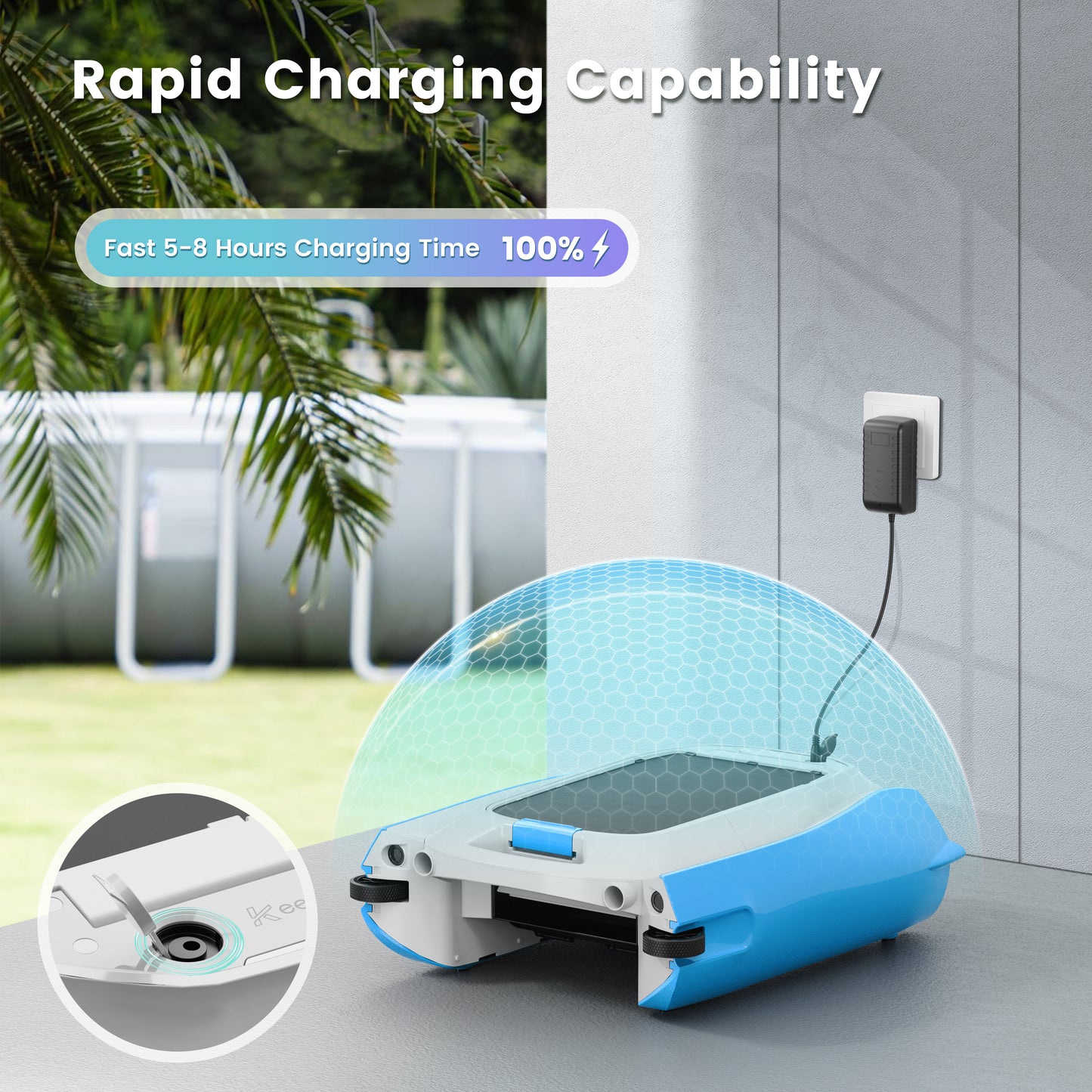 Keenray Solar Powered Pool Skimmer Robot Surface Cleaner