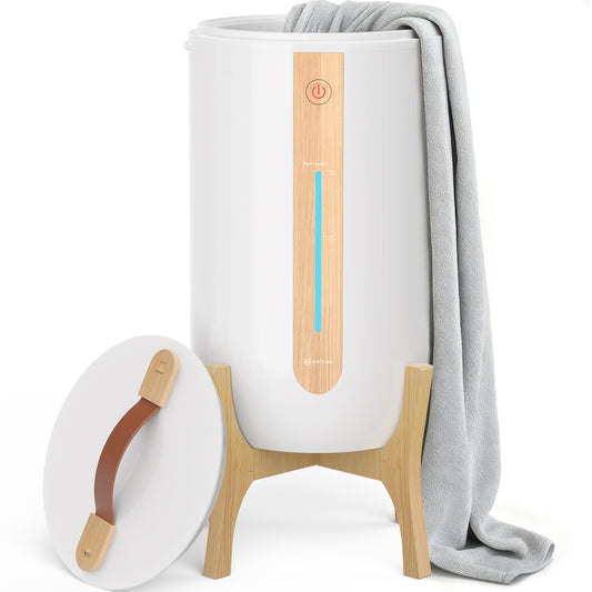 Keenray Towel Bucket with Wooden Rack and Heating Progress Bar CL2 White