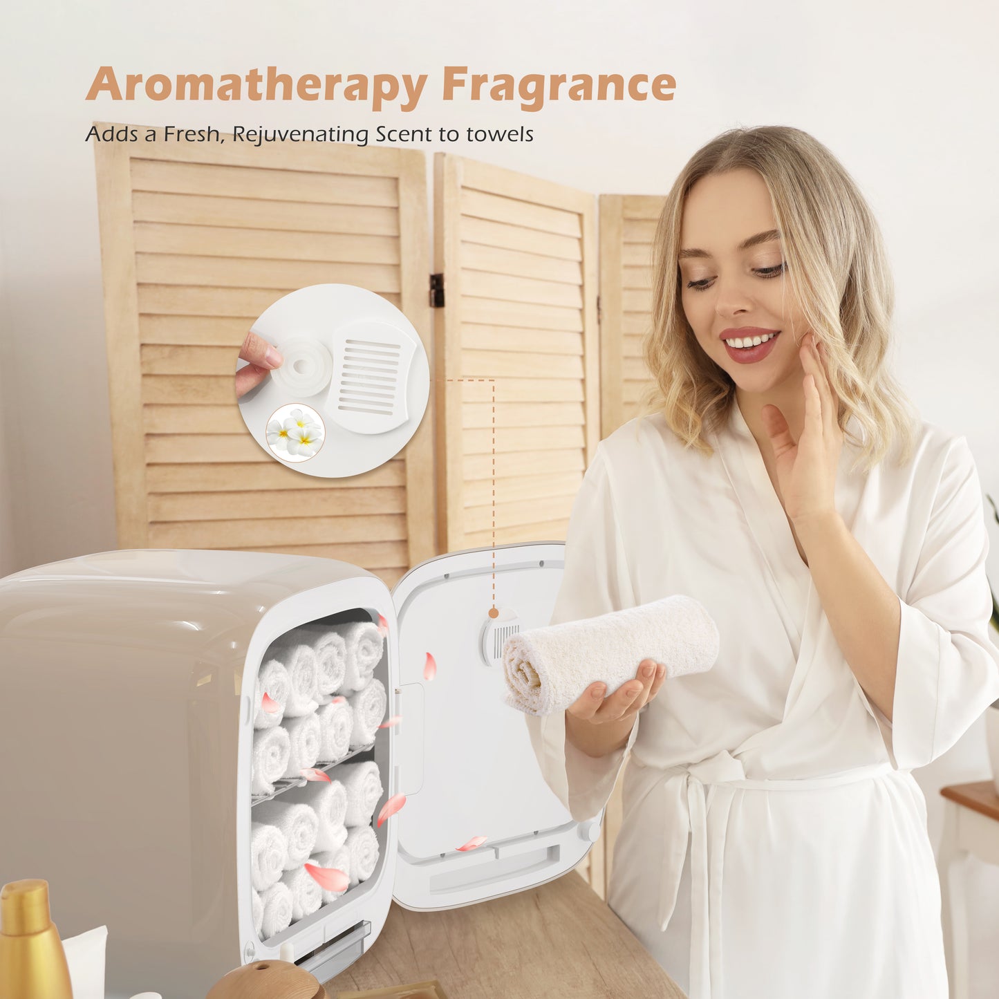 Keenray Hot Towel Warmer Cabinet, Professional Spa Towel Warmer with Digital Screen, Adjustable Timer and Delay, Customized Fragrance, Heat Dry & Wet Towels for Spa, Salon, Home 14 L Snow White