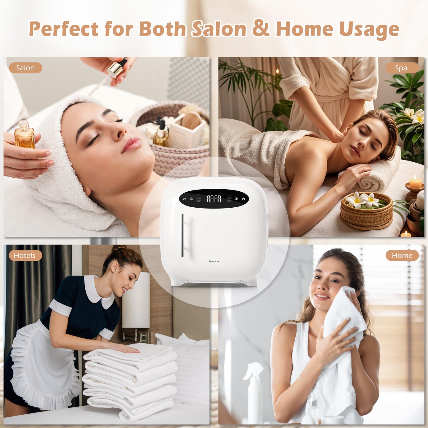 Keenray Hot Towel Warmer Cabinet, 13L Professional Towel Heater, Spa Towel Warmer with Digital Screen