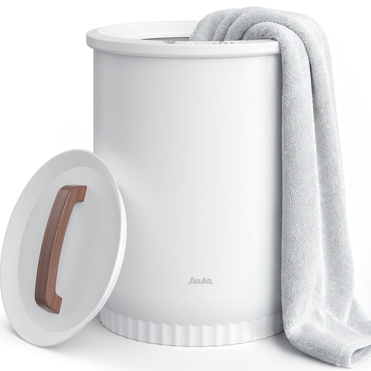 Asuka- Large Towel Warmer Bucket with Wood Handle,CL15