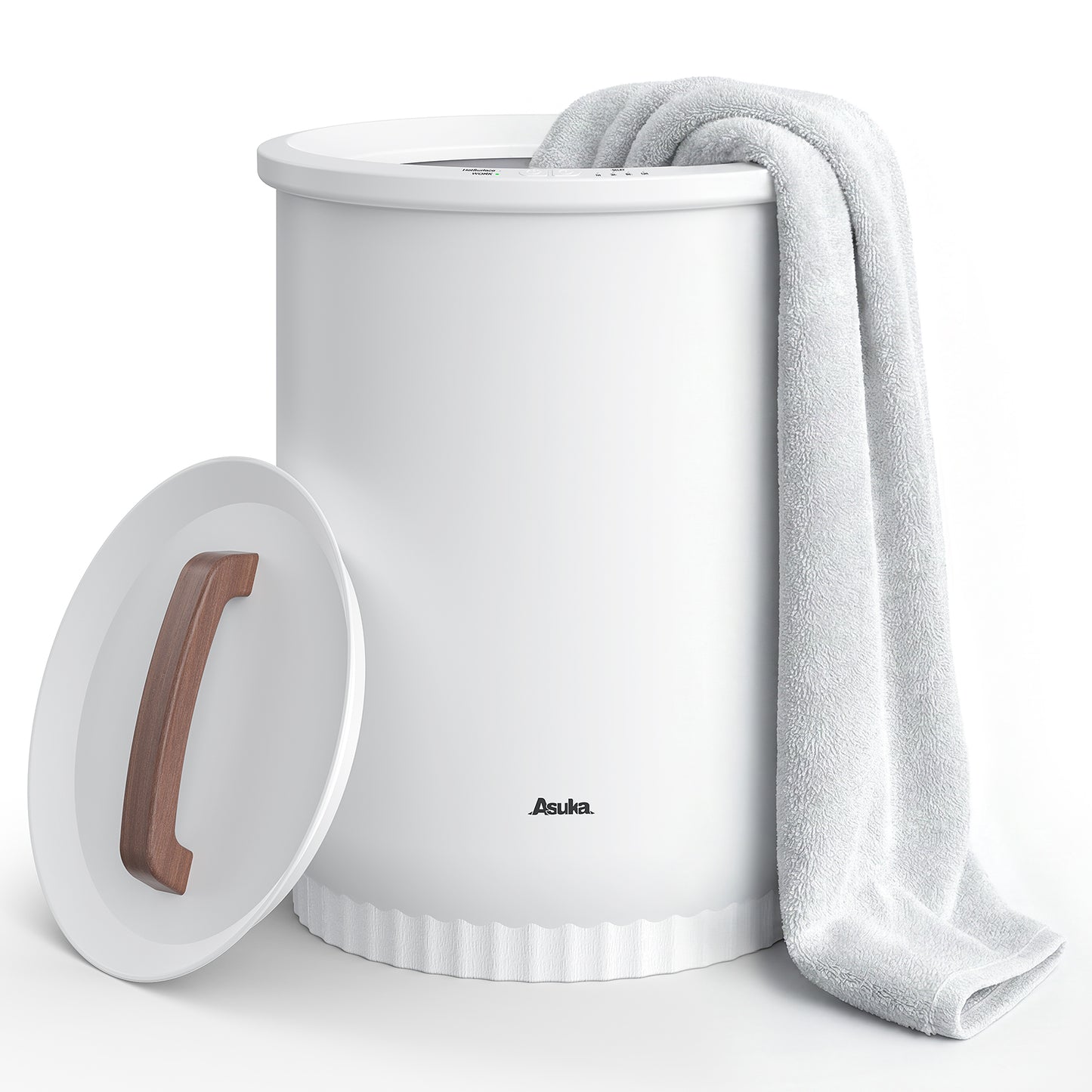 Asuka- Large Towel Warmer Bucket with Wood Handle，CL15